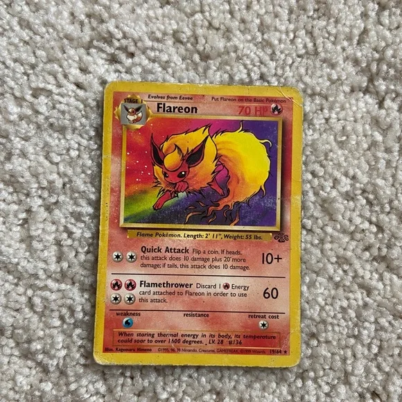pokmon 19/64 flareon 1995 rare pokmon 19/64 flareon 1995 rare